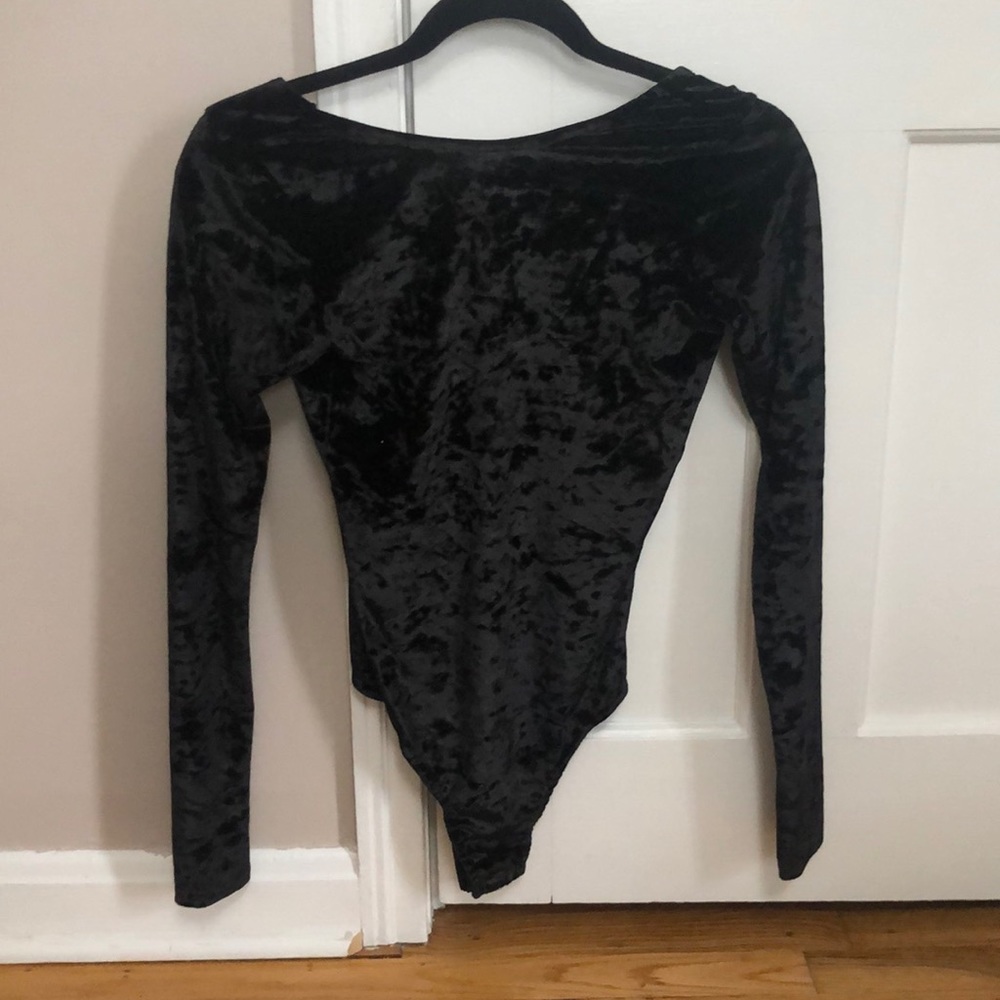 Missguided black velvet bodysuit